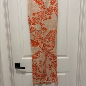 PrettyLittleThing Orange and Cream Floral Dress